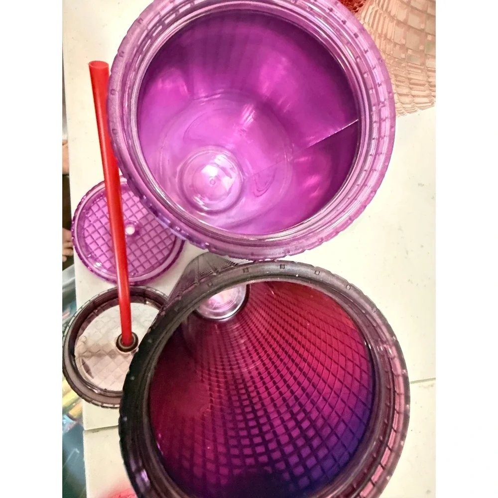 Starbucks Jewel Tone Tumbler Lot 5 Ruby Mango Pink Purple Green 24 oz